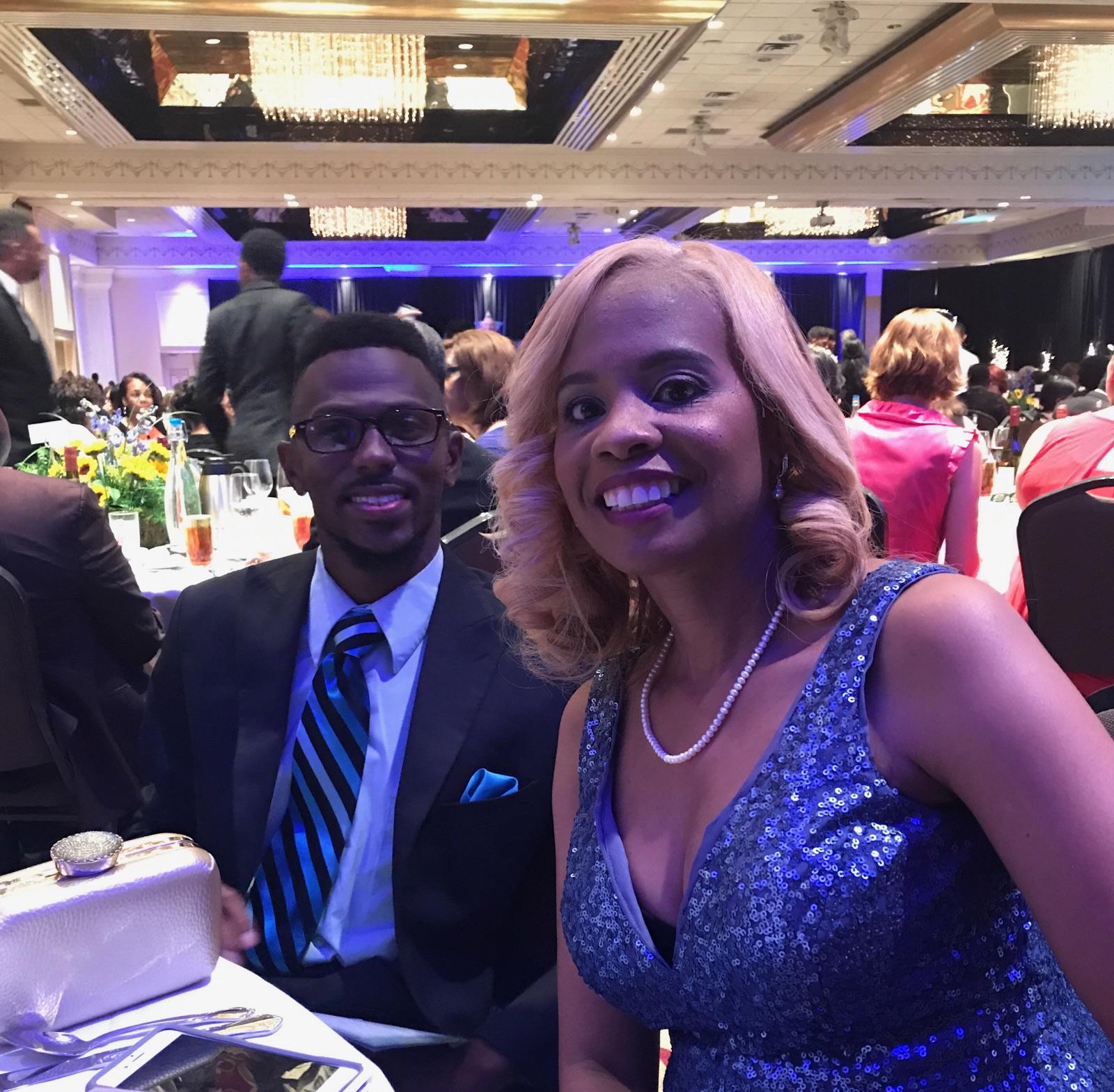 Principal Penn with her husband at the gala honoring educators from across the state