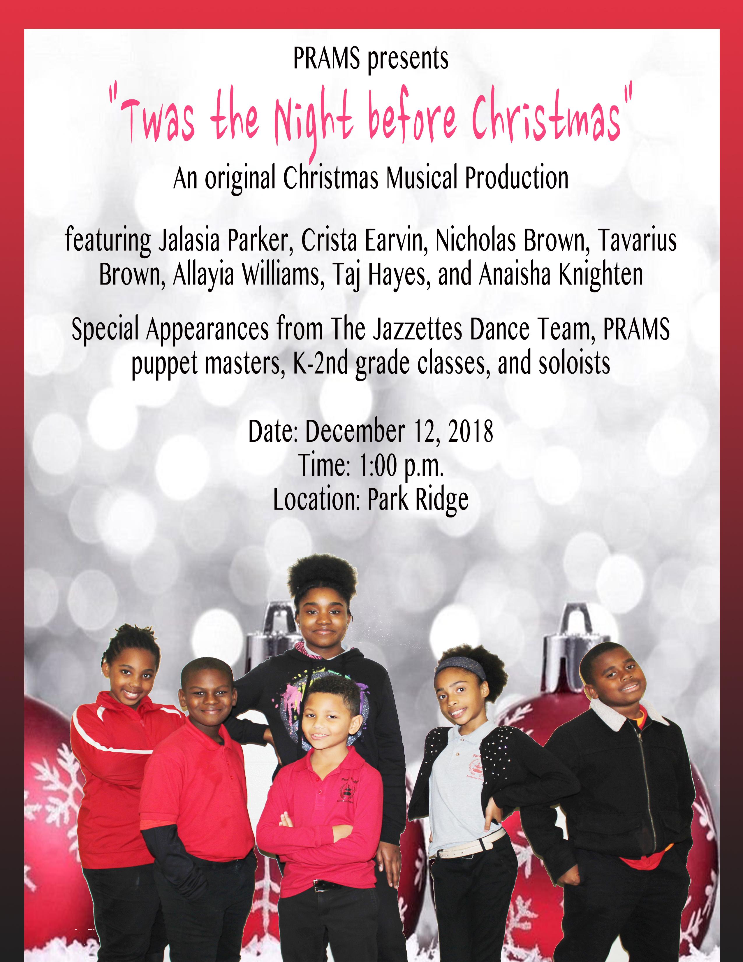 a photo of the flyer promoting the Park Ridge 2018 Holiday Program