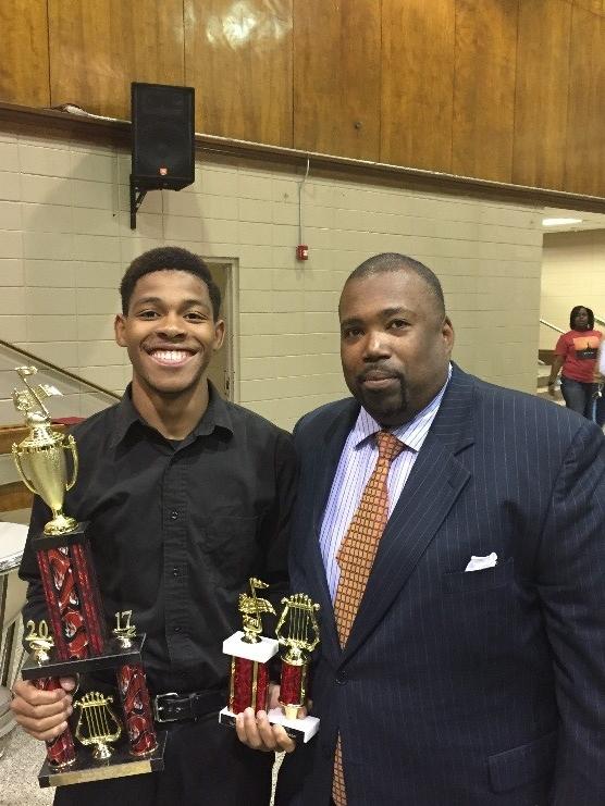 Photo of Mr. Earvin with Bandsman of the Year, Michael Johnson