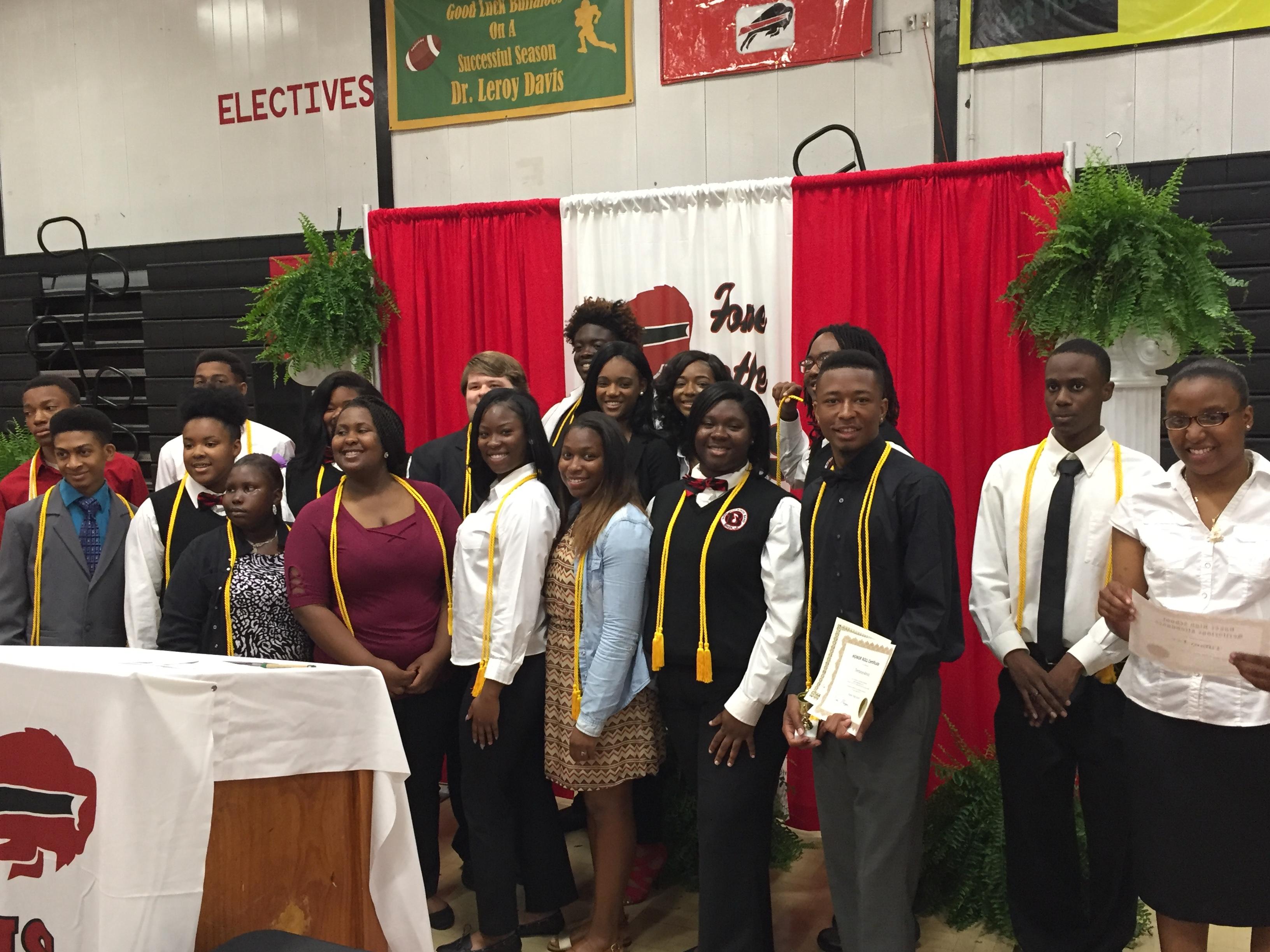 A Group photo of the students who were honored at the 2017 Baker High School Awards Program