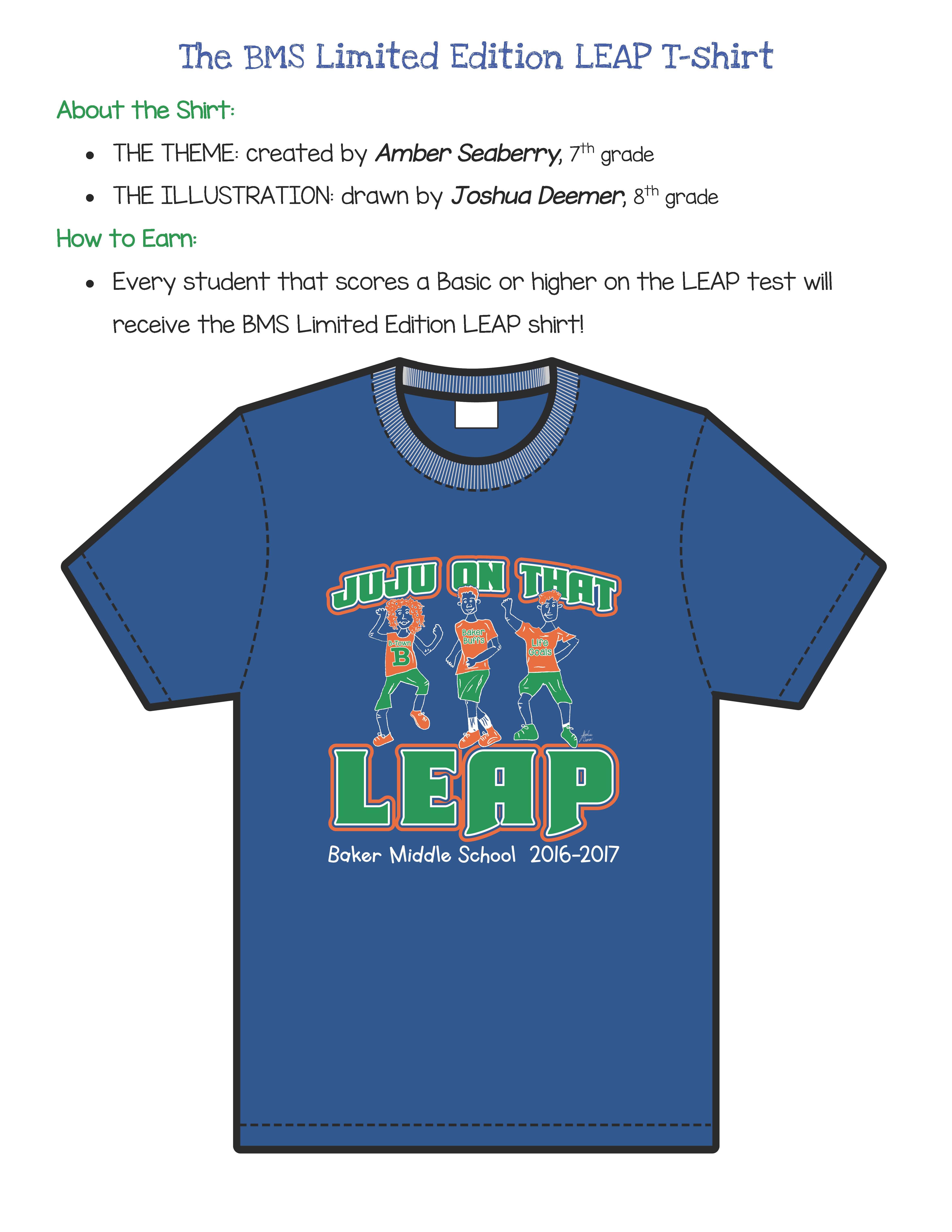 Baker Middle LEAP TShirt Contest Results in Graphic