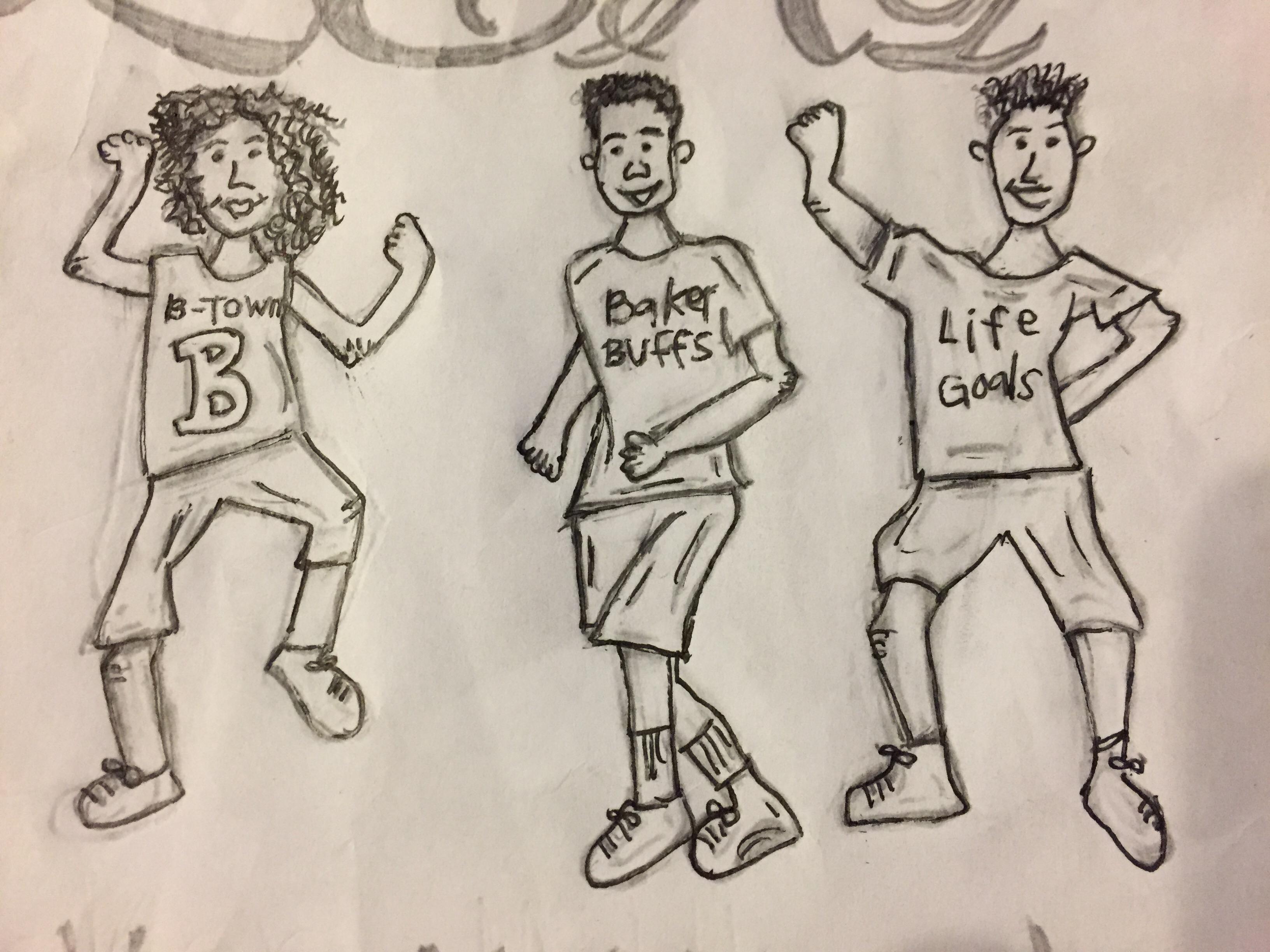 Hand Draft of Baker Middle LEAP TShirt Submission