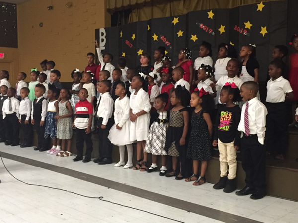 Photo of Pre K and Kindergarten Students in end of year awards program at Baker Heights Elementary School
