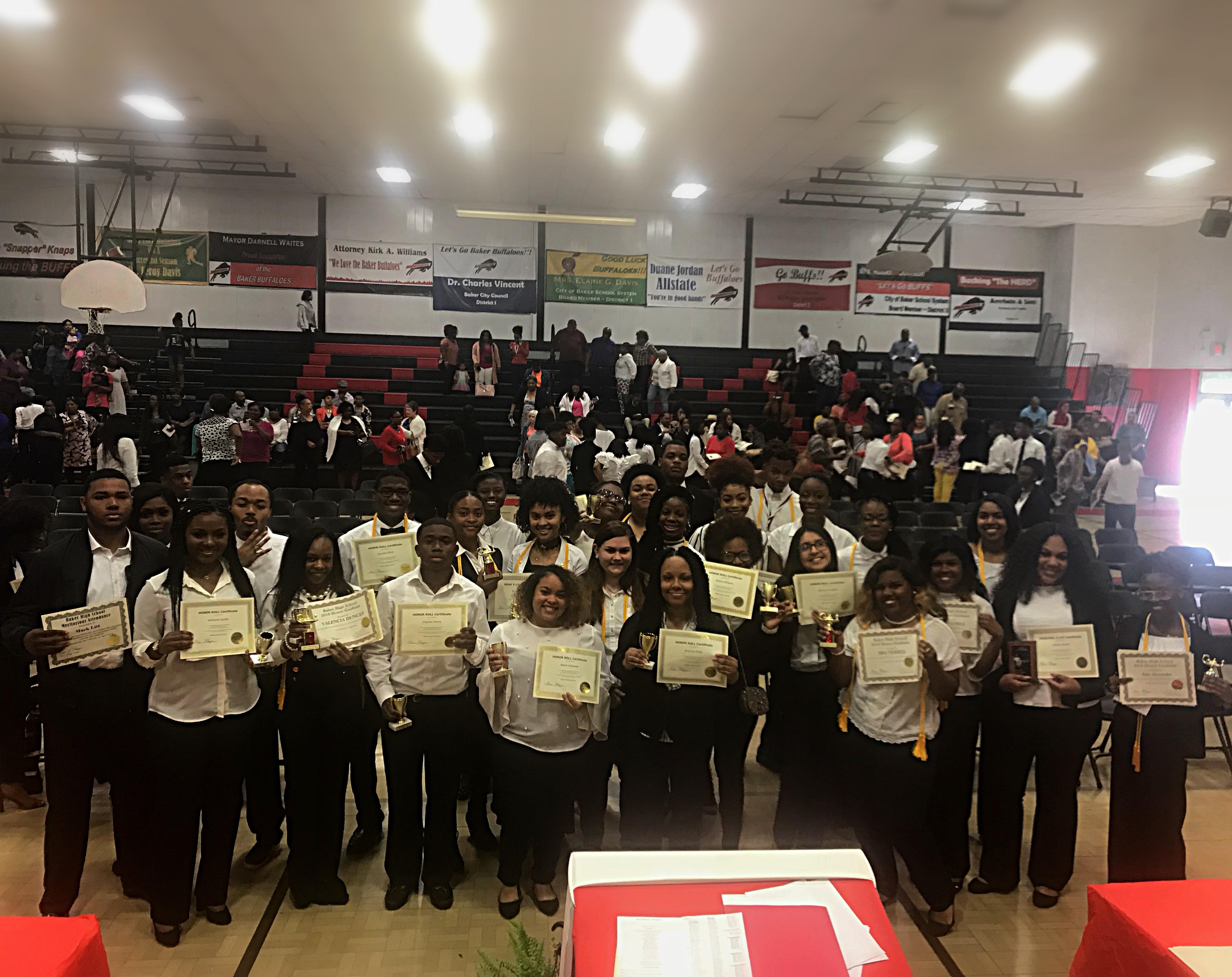Baker High Students Group Photo of Awards Day