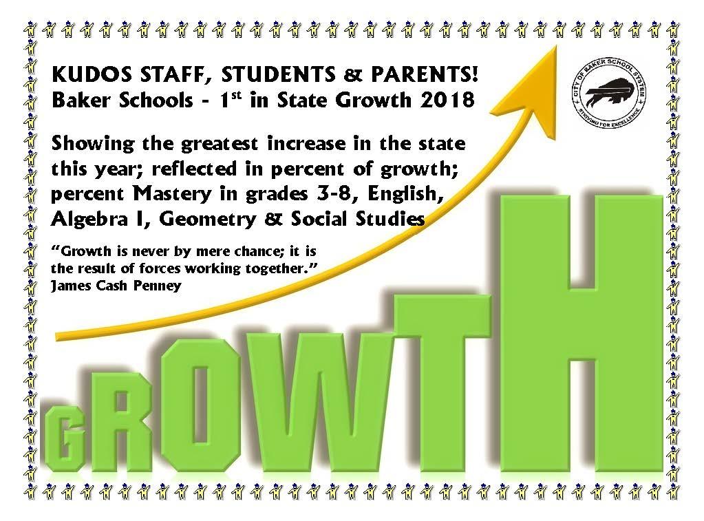Graphic flyer highlighting the growth achievement of our students for 2018