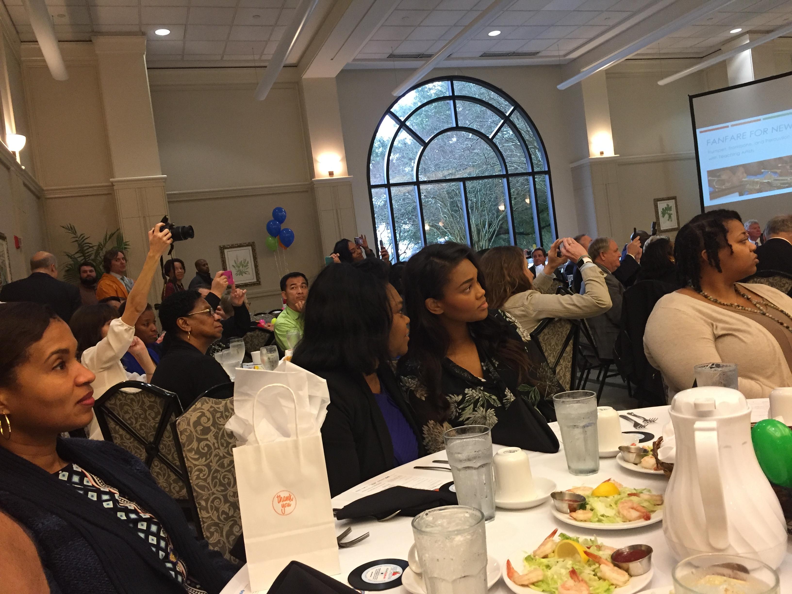 a photo of some members of the city of baker school system leadership cabinet in attendance at the Kids' Orchestra annual breakfast
