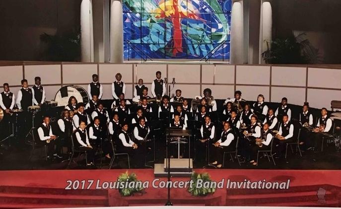 a photo of the Baker High School Band at the 2017 Louisiana Concert Band Invitational
