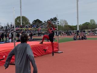 A photo of Jakobie Butler at the Northwestern Middle Track Meet