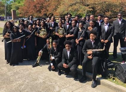 a photo of the Baker High School Symphonic after performance at the 2019 LMEA Band Festival in Zachary