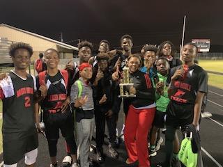 a photo of the Baker Middle School Boys on the night of their winning 2nd place at the Brusly classic