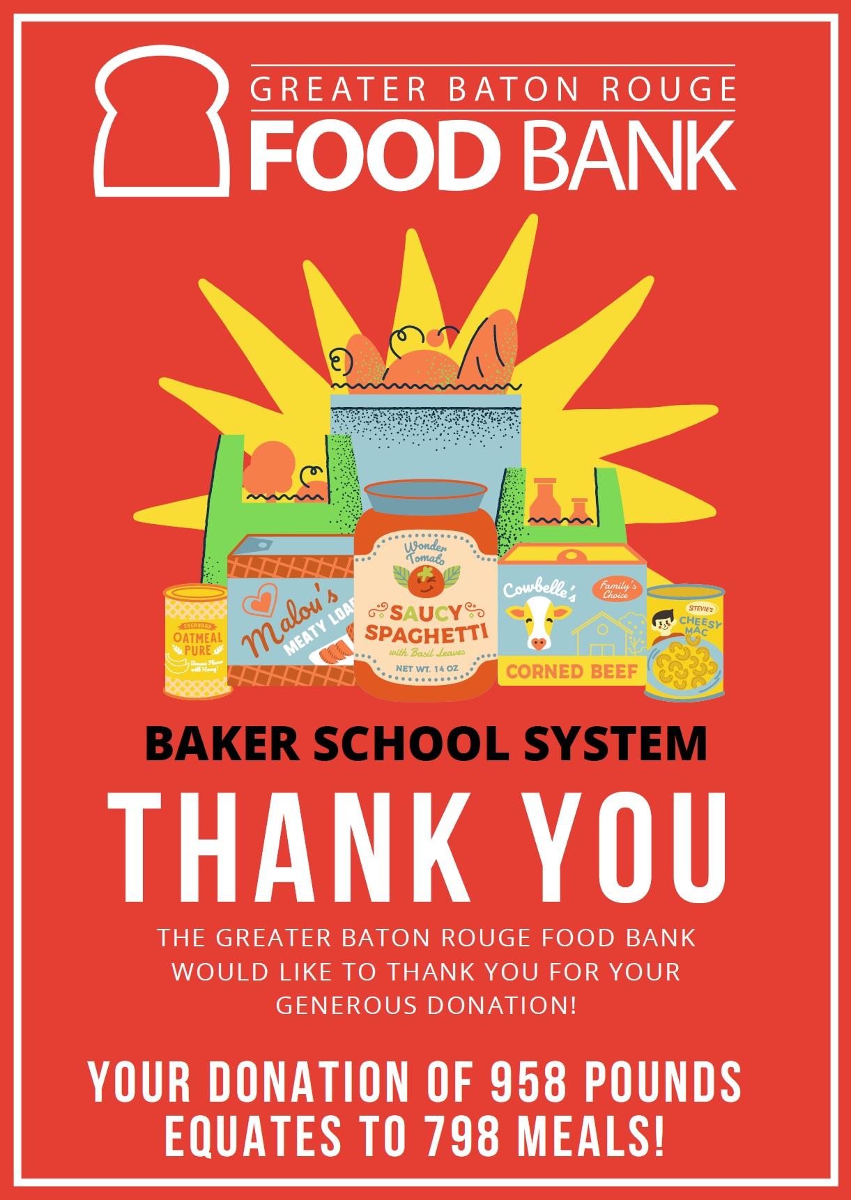 Photo of flyer from Greater Baton Rouge Food Bank to COBSS