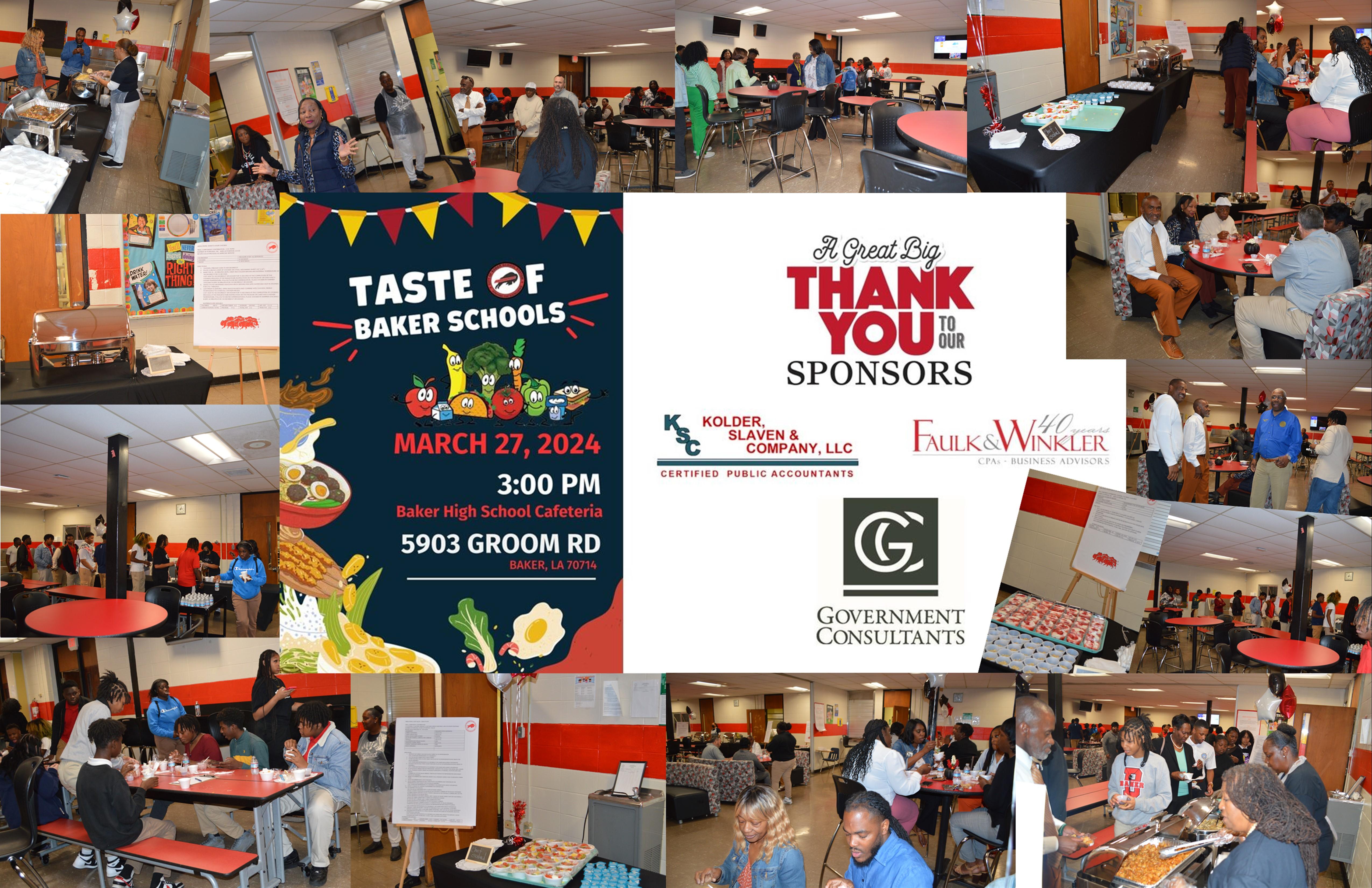 Photo Collage of Taste of Baker School Event