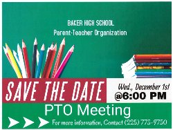 Baker High Parent-Teacher Meeting Announcement; December 1 at 6 p.m.