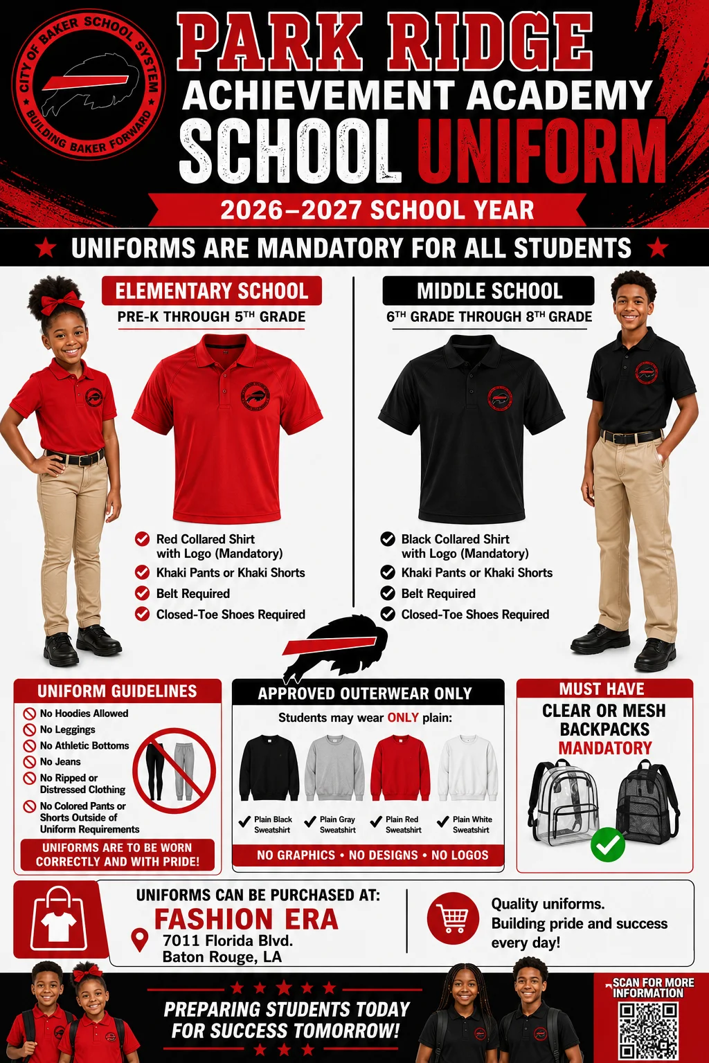 Flyer for PRAA School Uniform