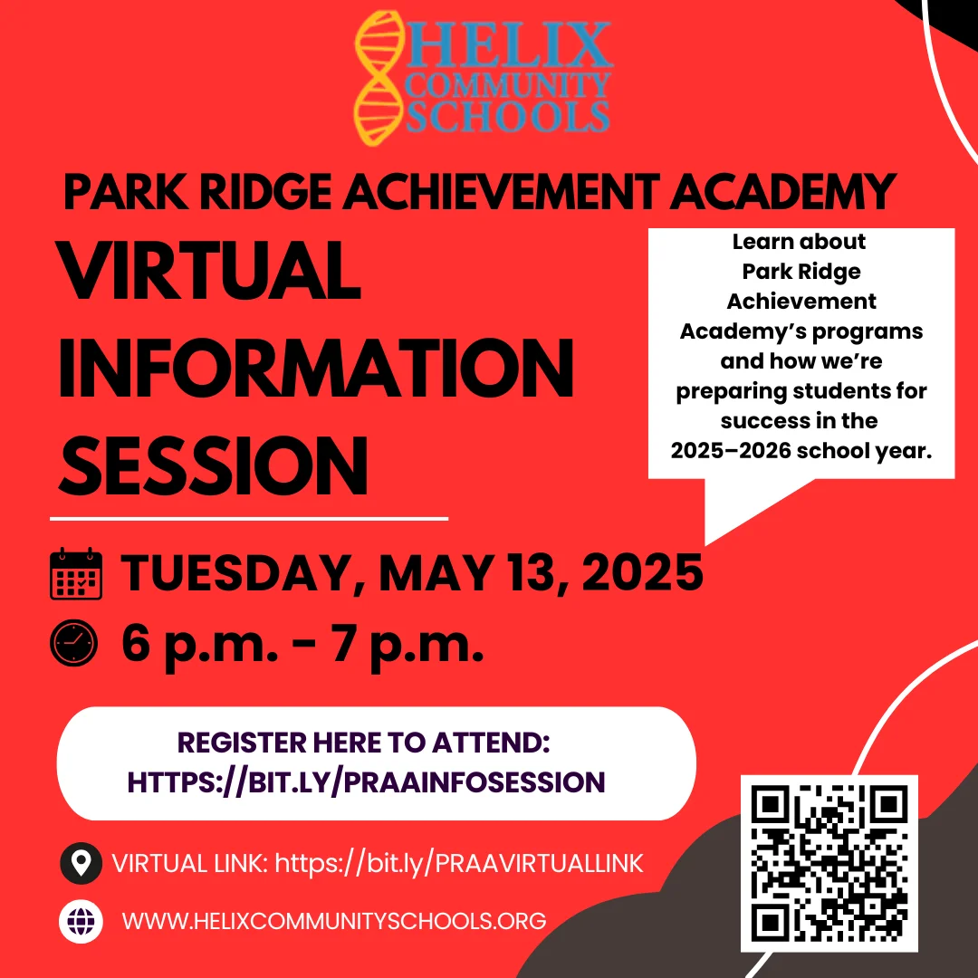 📢 You're Invited! Join us for the Park Ridge Achievement Academy Information Session and learn how we’re preparing students for success in the 2025–2026 school year! 🎓✨ 📅 Tuesday May 13, 2025 🕕 6 p.m. – 7 p.m. 📍 Baker High School | 3200 Groom Road, Baker 🔗 Register here to attend: https://bit.ly/PRAAINFOSESSION Come discover the innovative programs and opportunities waiting for your child at Park Ridge Achievement Academy. We can’t wait to meet you! #HelixCommunitySchools #PRAA #BakerLA #Enrollment2025 #FamilyEngagement #SchoolChoice