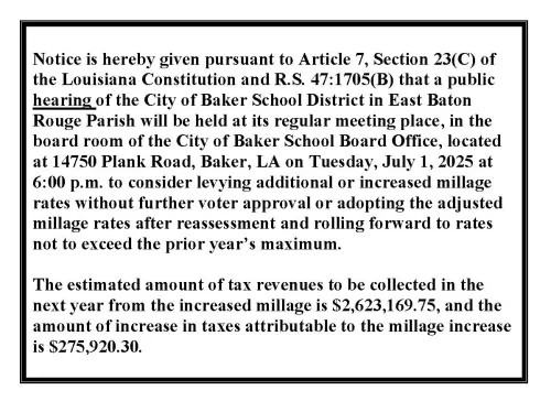 Notice of Public Hearing: Millage Adoption